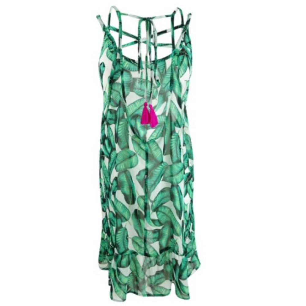 NWT Miken Palm Leaves Ruffle Palm Leaf Swim Cover - Picture 4 of 4